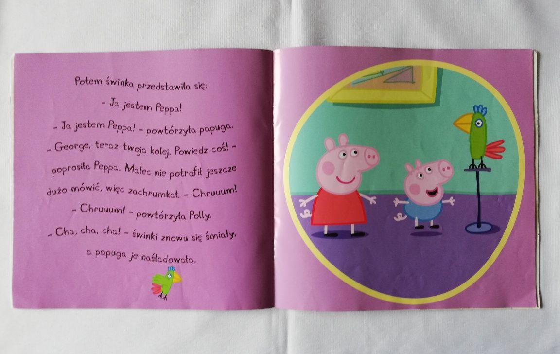 książka bajka "świnka Peppa papuga Polly"