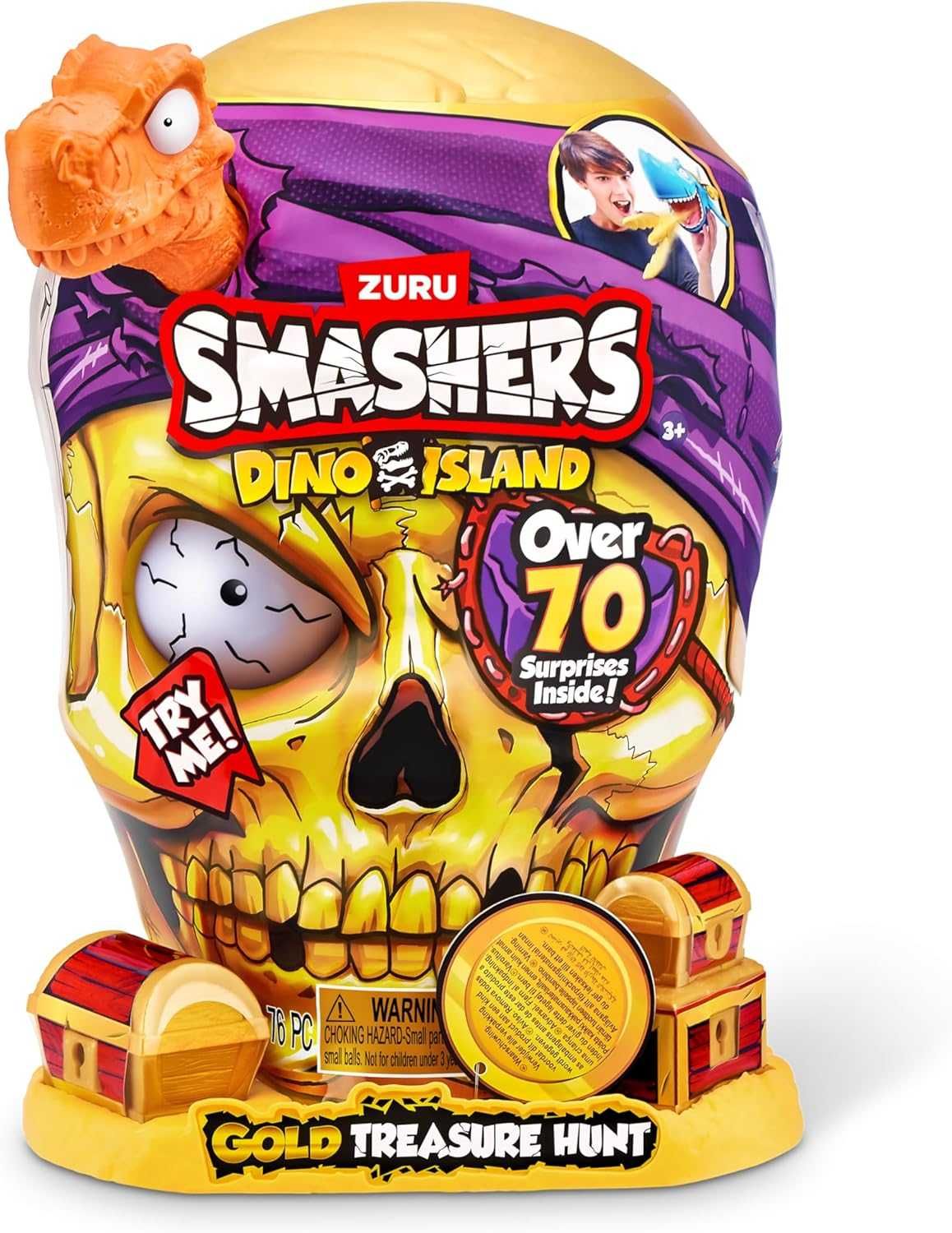 Набір Smashers Dino island gold Orange skull Діно острів золотий череп