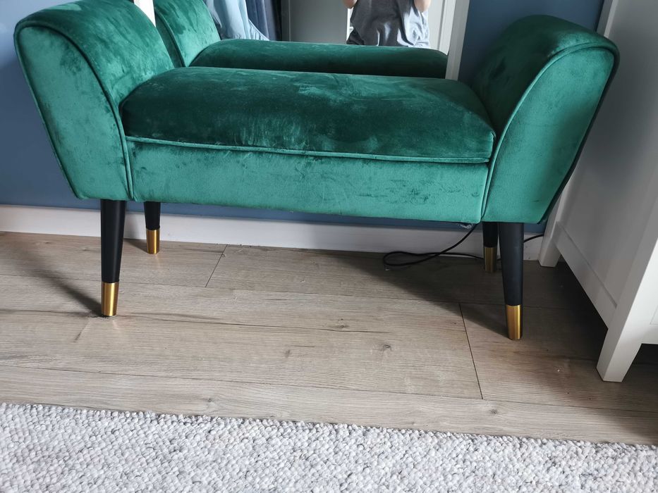 Ławeczka welur zielona