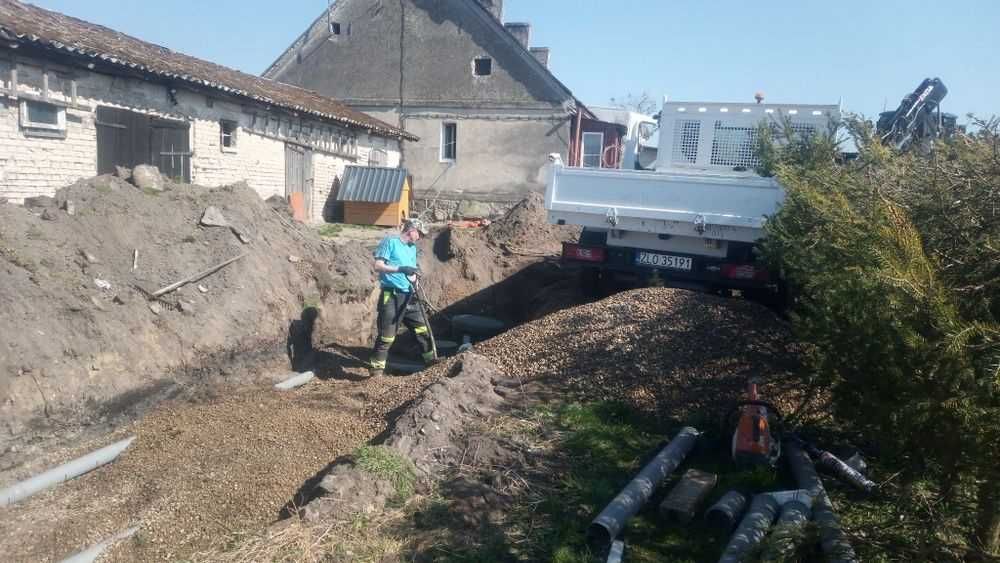 Montaż oczyszczalni,zbiornik bez/odpływowy,drenaż,przyłącza,kanaliza