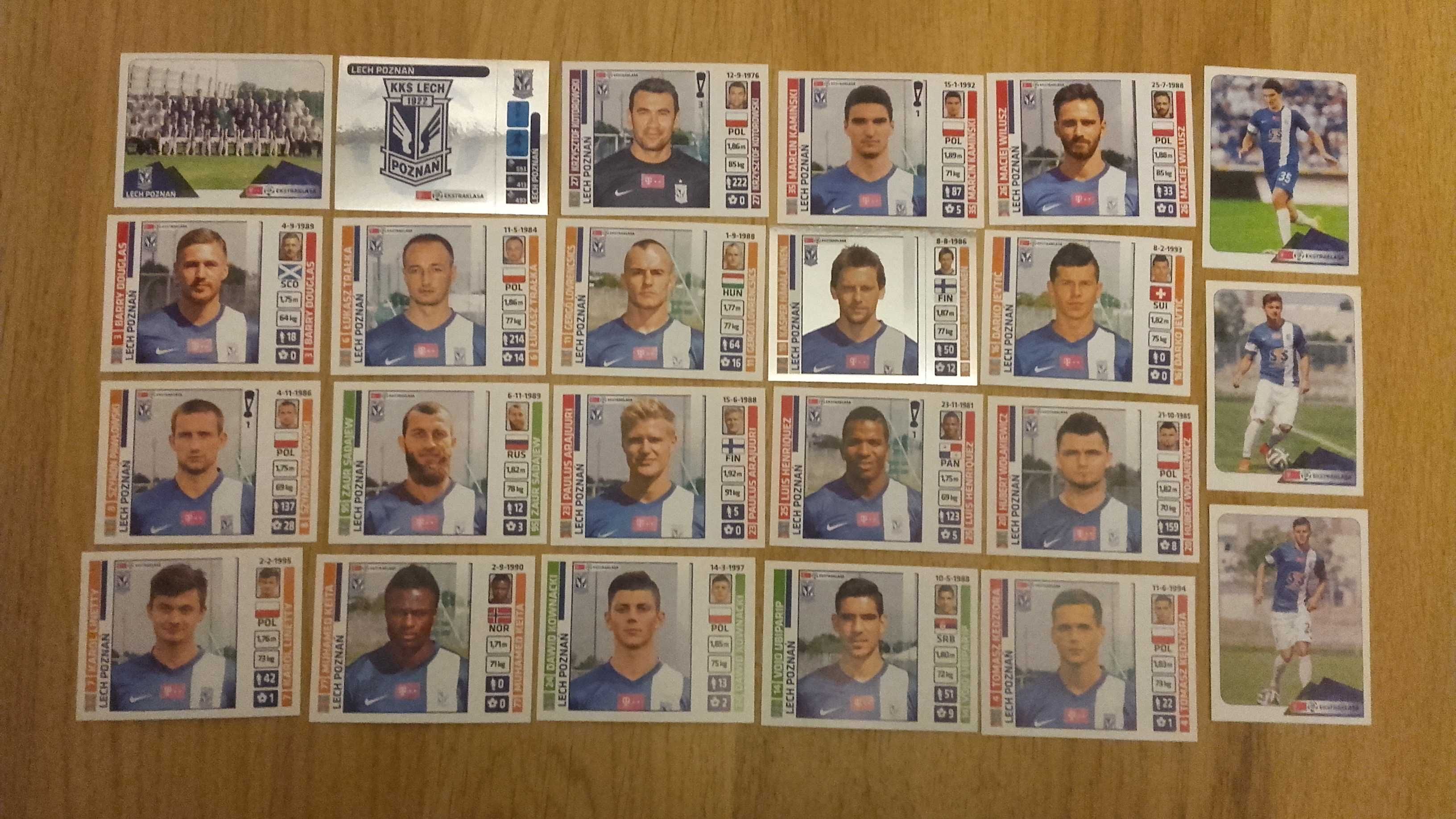 ekstraklasa 2015 lech poznań komplet panini naklejki