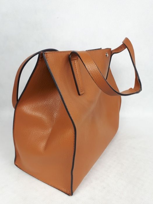 Torebka shoperka GUESS Brązowa 2w1 kosmetyczka torba