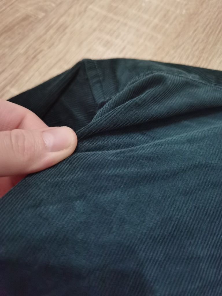 Turkusowa welurowa koszula męska dunnes