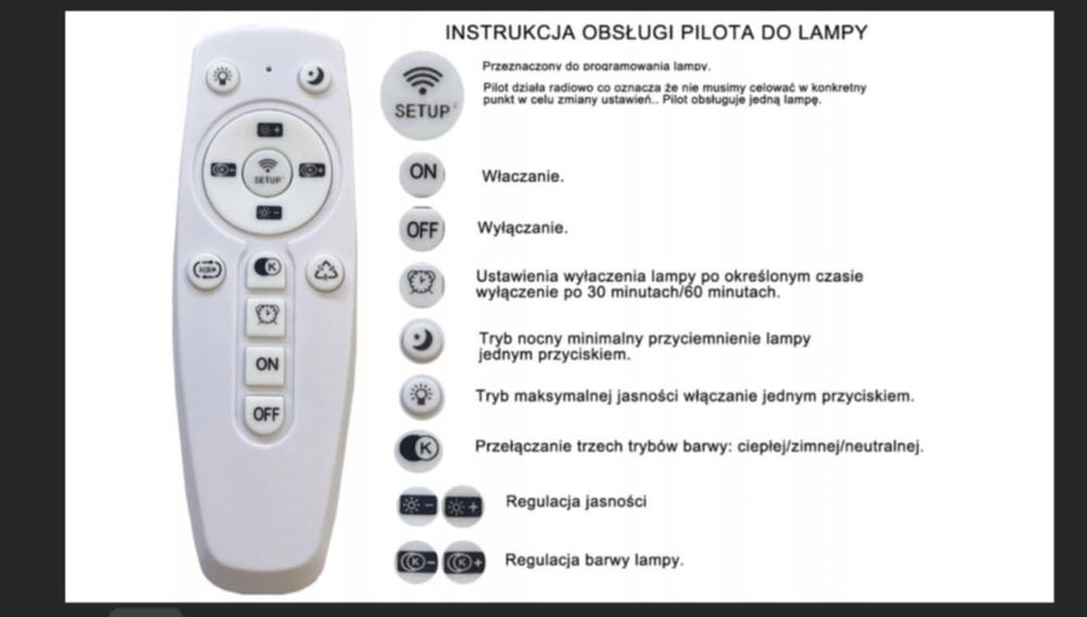 Lampa led z pilotem.