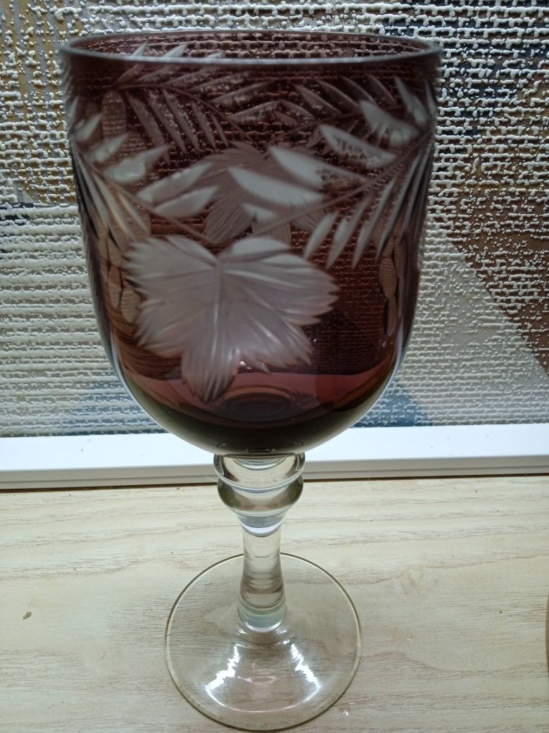 Kieliszki kryształowe  kolorowe do wina  duze