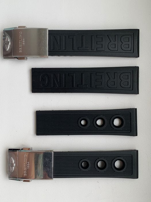 Браслет ремешок каучуковый для часов Breitling 20, 22, 24 мм клипса