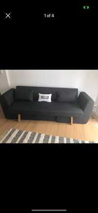 Sofá cama cinzento com 2 chaise longue