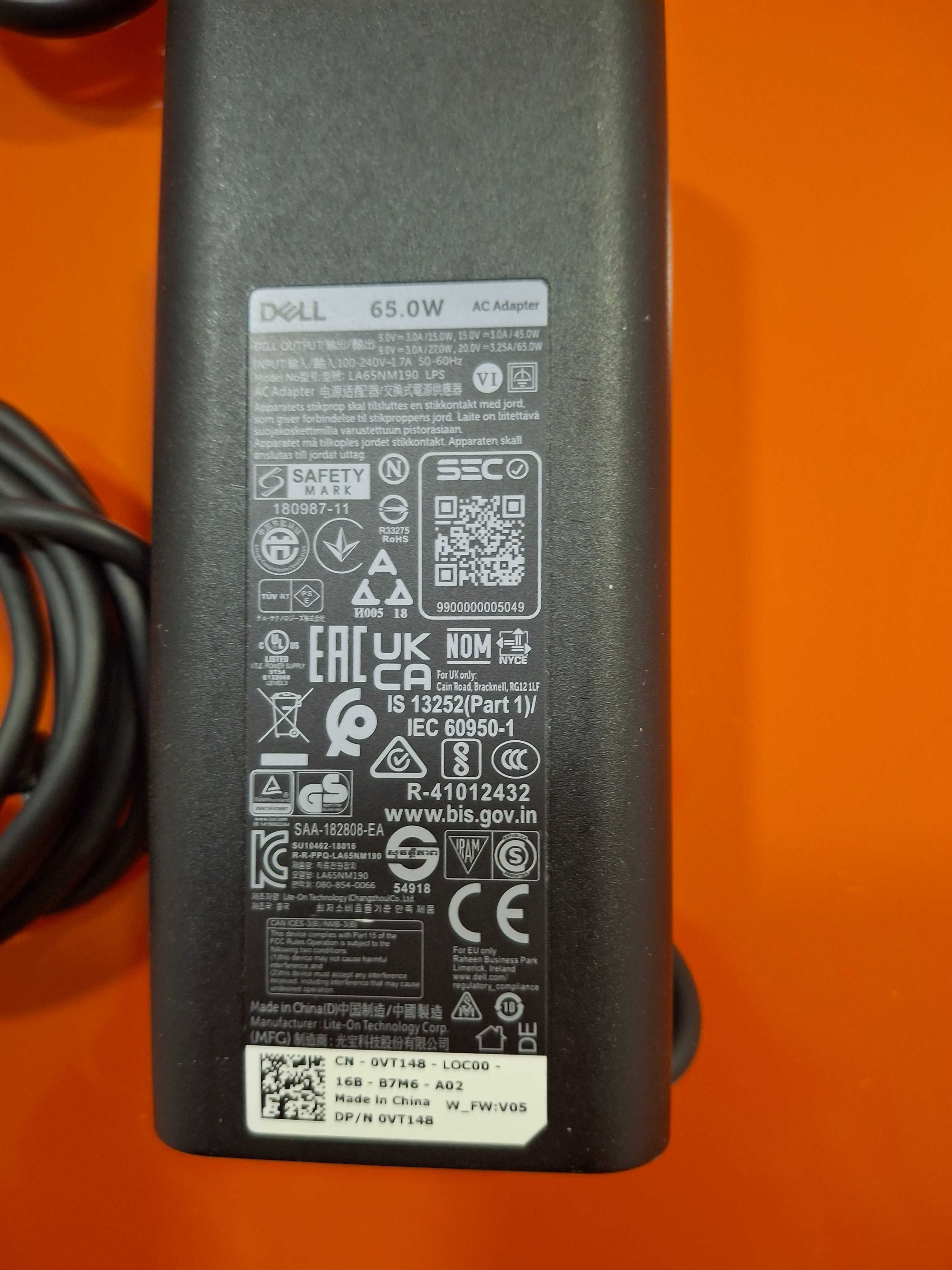 Carregador DELL USB- C 65W 0VT148