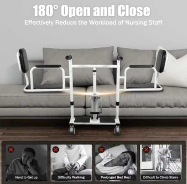 Hydrauliczny podnośnik 4w1: toaleta, prysznic, transport, opieka