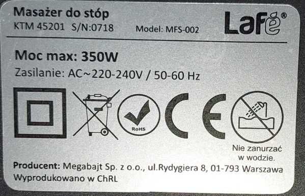 Masażer do stóp Lafe  MFS-002
