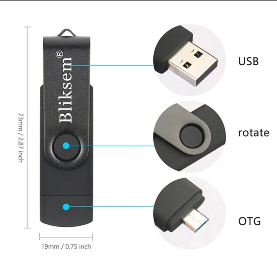 Bliksem Pendrive 64GB 4G 5G . Micro 5p USB I TYP C  do smartfona