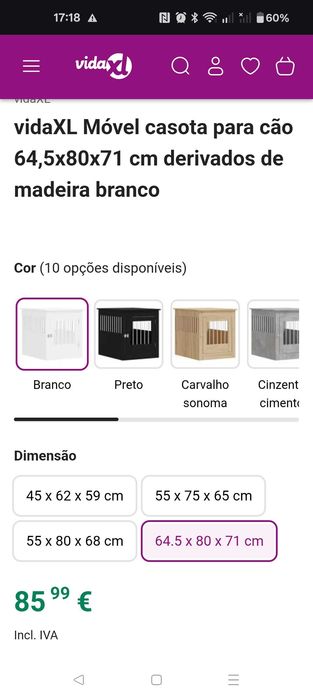 GRÁTIS: Gaiola branca de madeira para cão