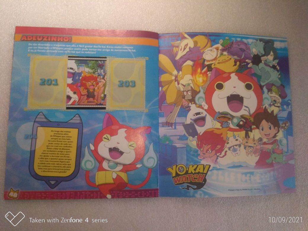 Yo-kai Watch Caderneta de cromos da Panini 2015 incompleta