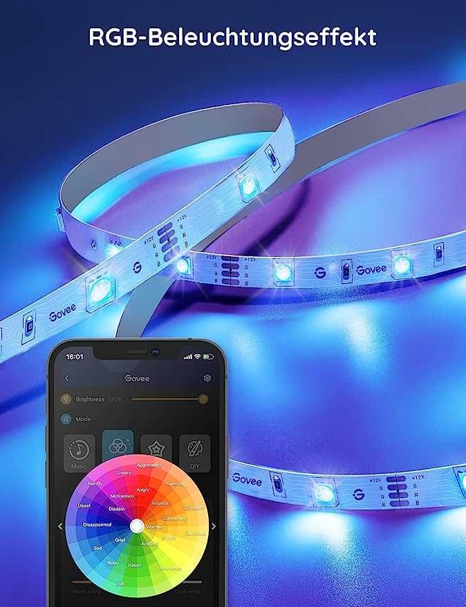 Taśma LED, 5 m, Alexa Smart RGB, WiFi inteligentna Govee SPP237