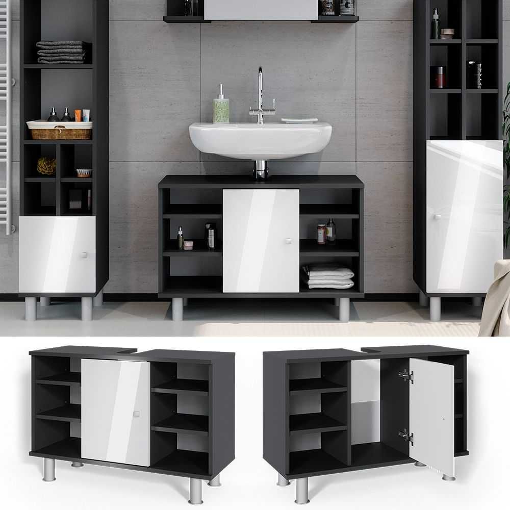 SZAFKA pod umywalkę Fynn kolor antracyt 80 x 54 cm 3174