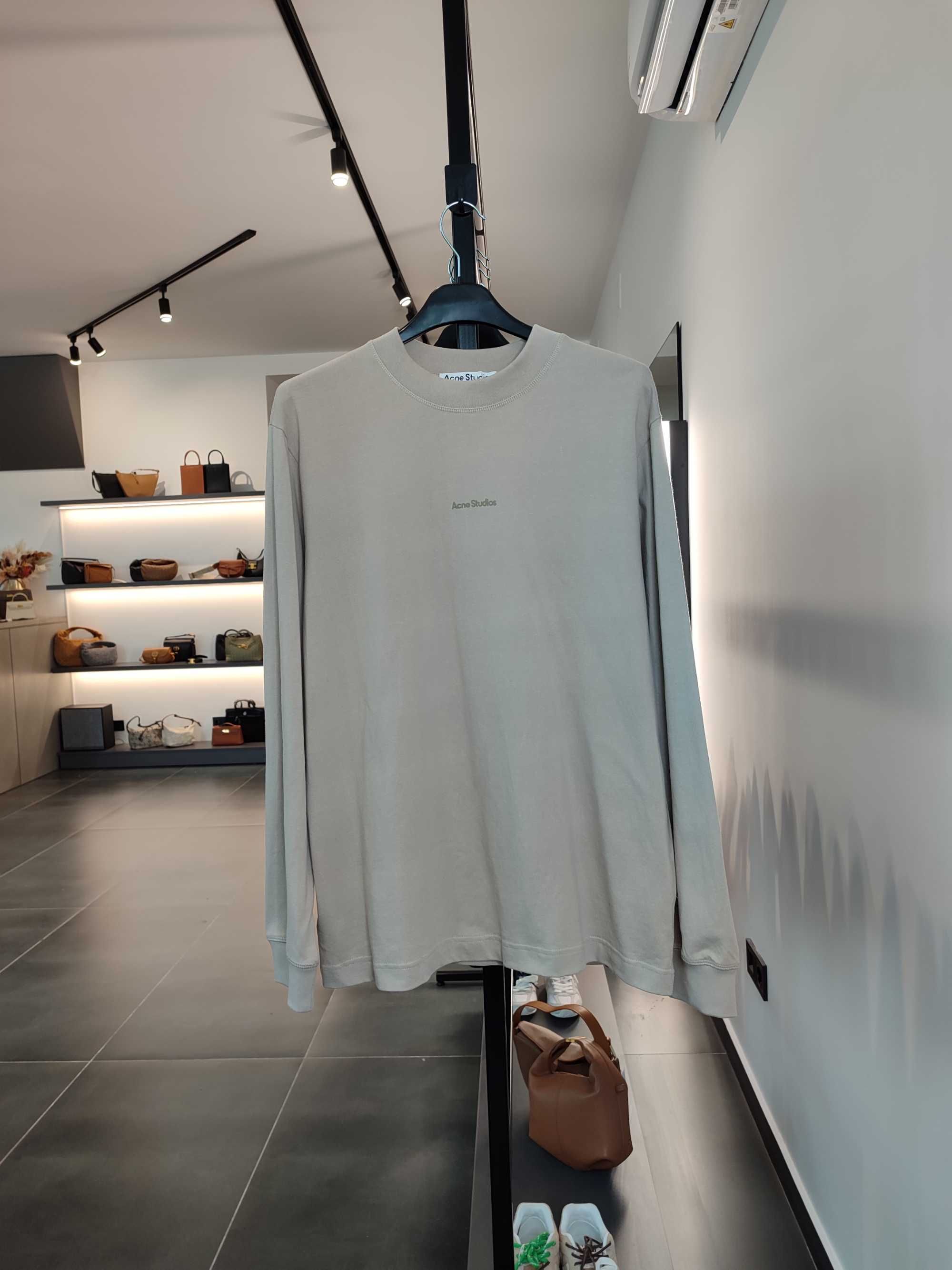 Лонгслів Acne Studios Erwin Long Sleeve Stamp Tee Oyster