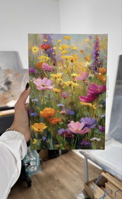 Obraz na plotnie kolorowe kwiaty 20x30