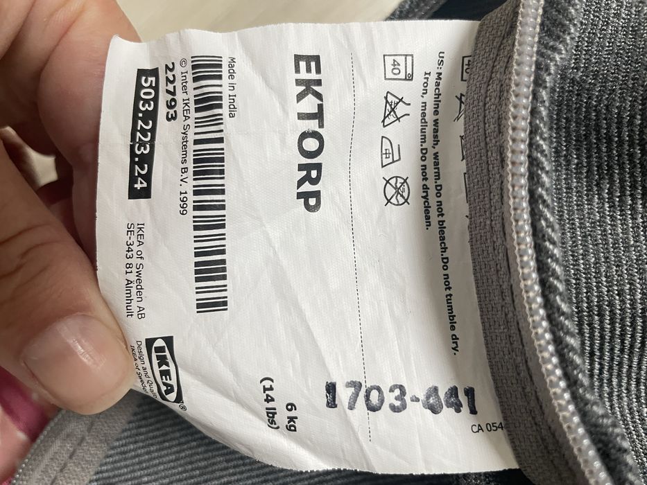 Pokrycie sofy Ikea ciemno szare