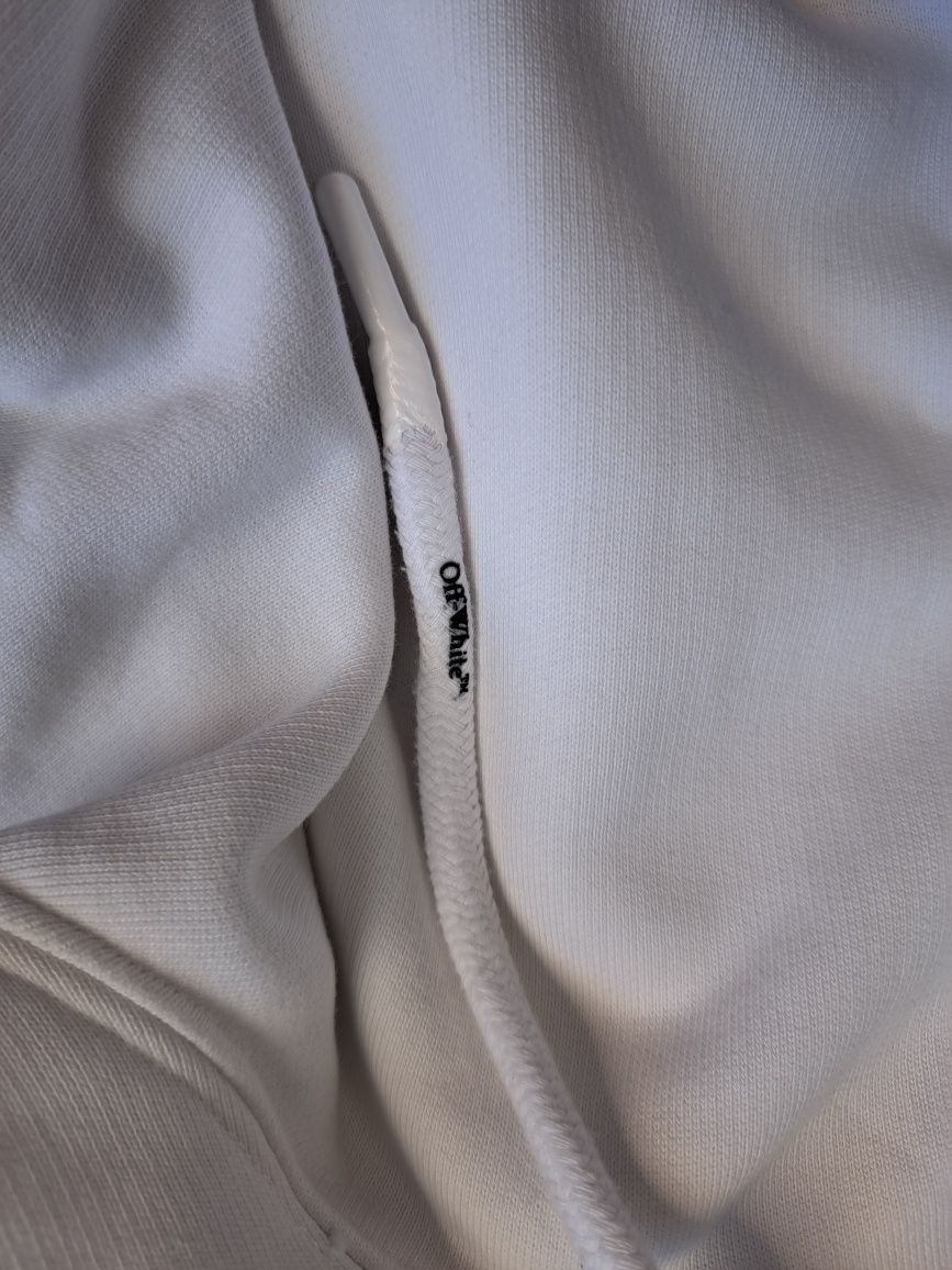 Off White bluza hoodie biała męska z kapturem M  swag hip hop