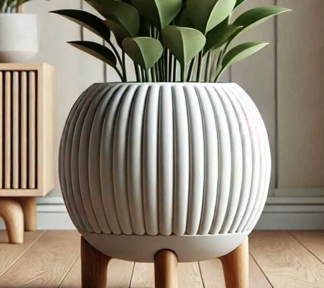 Doniczka żebrowana z nóżkami!