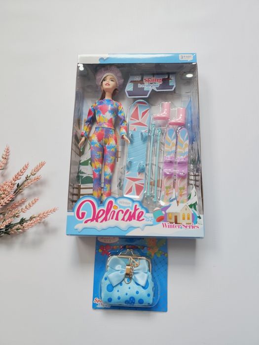 Nowa Zabawka prezent duża lalka i portfel dla dziewczynki zestaw