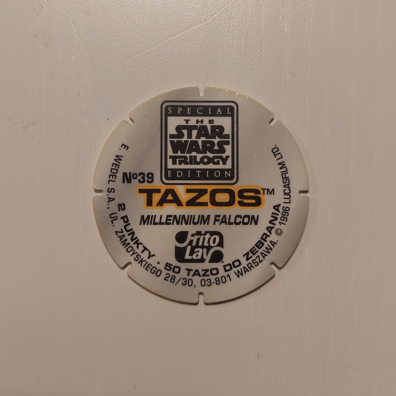 Star Wars Tazos No 39 Millennium Falcon