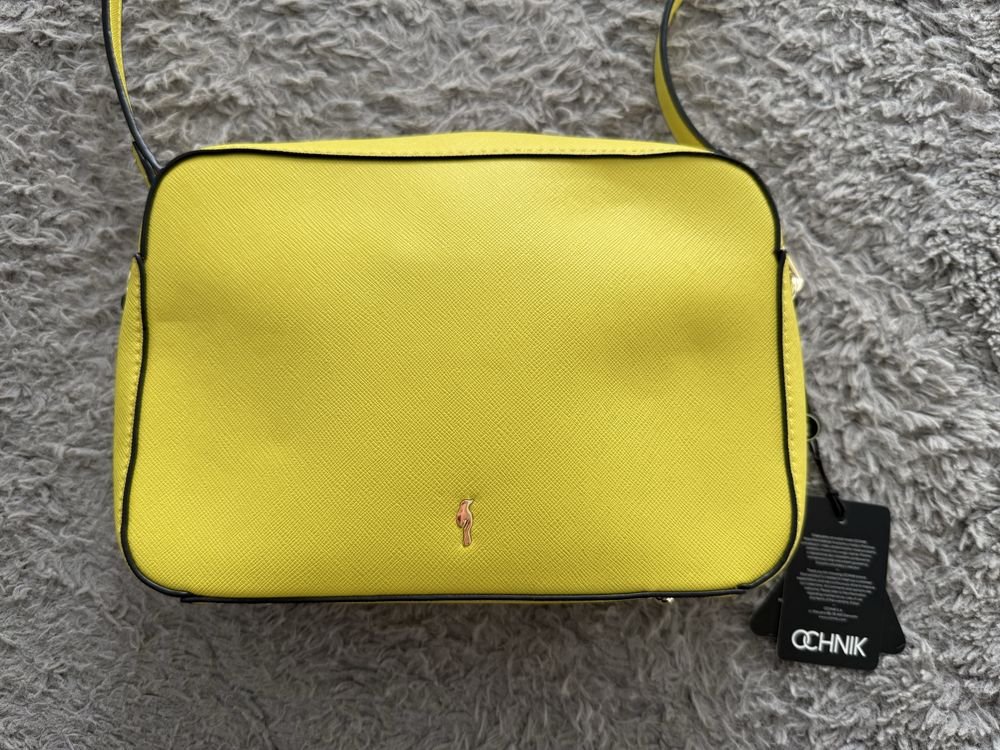 Ochnik torebka na ramię listonoszka cross body limonkowa nowa z metką