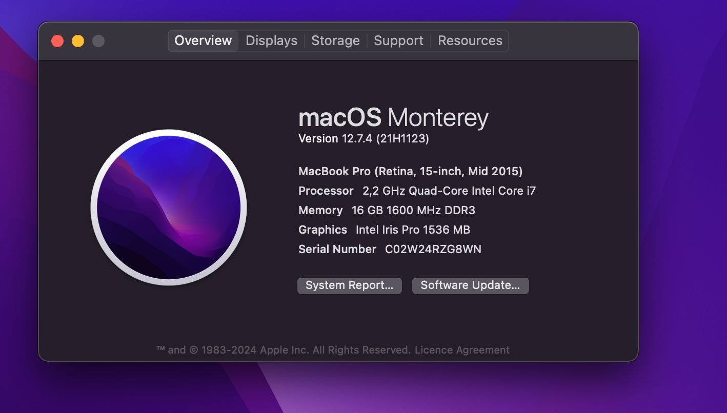 Macbook pro 15 Mid 2015