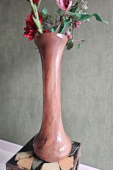 Wysoki wazon podłogowy  szklany