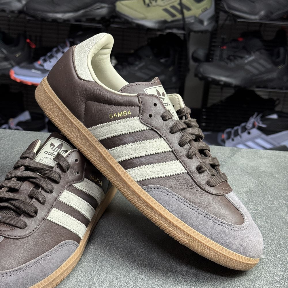 Коричневі шкіряні кросівки Adidas Samba ID1481 ОРИГІНАЛ 100% 44/45 р
