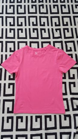 T-shirt różowy damski