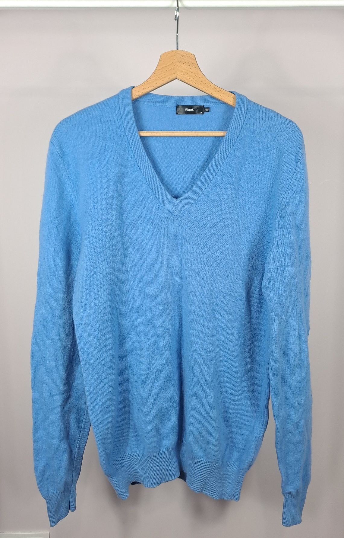 Męski sweter Flippa K wełna jagnięca lambswool r.M elegancki