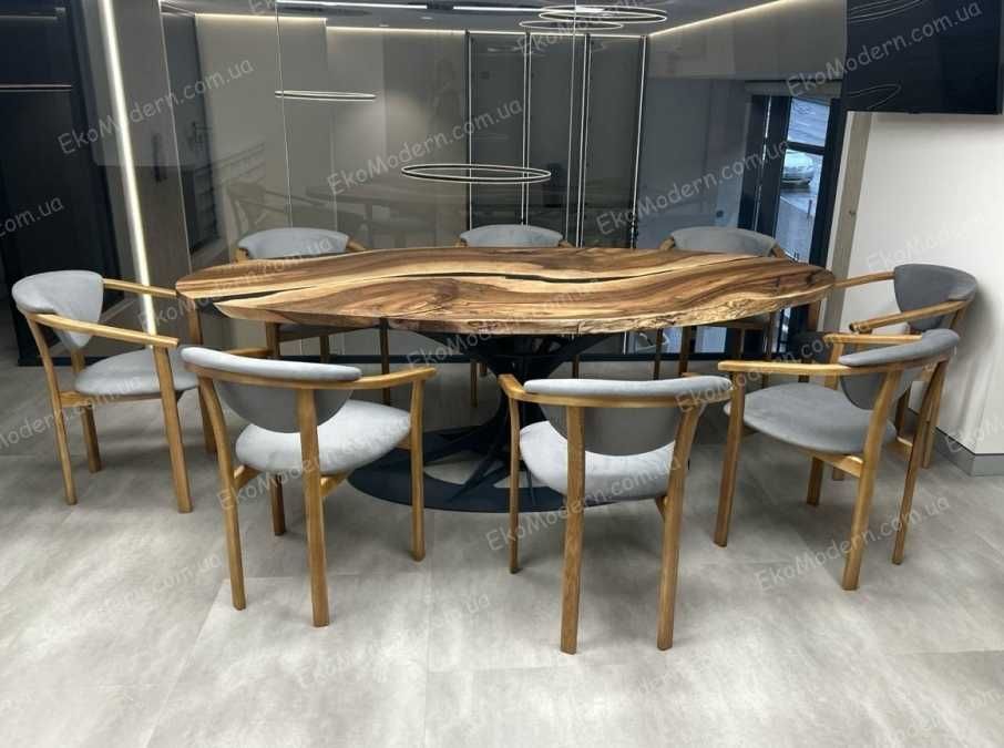 Крісло з підлокітниками із дерева ЯСЕН, ДУБ,БУК для кухні дому та кафе