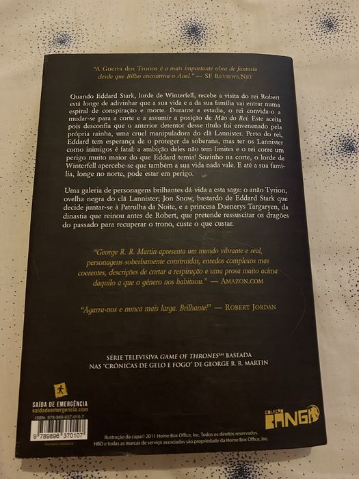 Livro “A guerra dos Tronos- Livro 1”