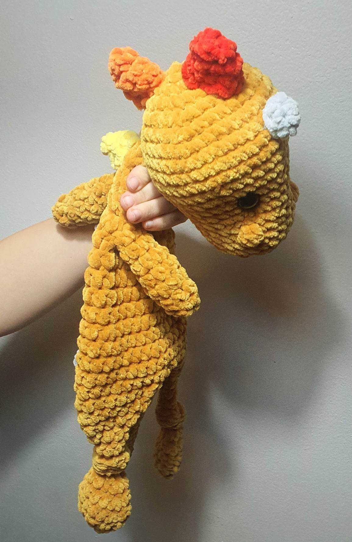 Przytulanka dino baby comforter szydełko