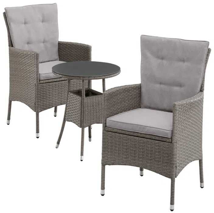 Meble ogrodowe Milan Konifera 2 fotele + stół 50 cm, polirattan