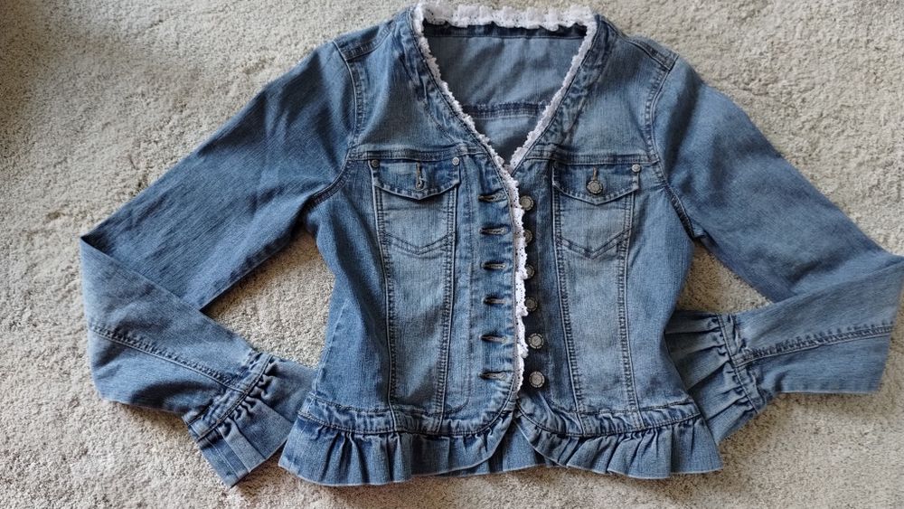 Kurtka katana KappAhl M 38 z koronką jeansowa