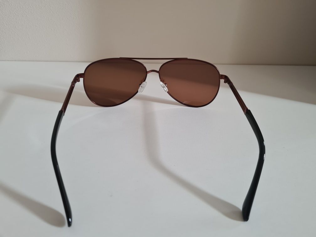 Nowe Męskie Okulary Przeciwsłoneczne Polaryzacyjne UV400 Brąz Solano