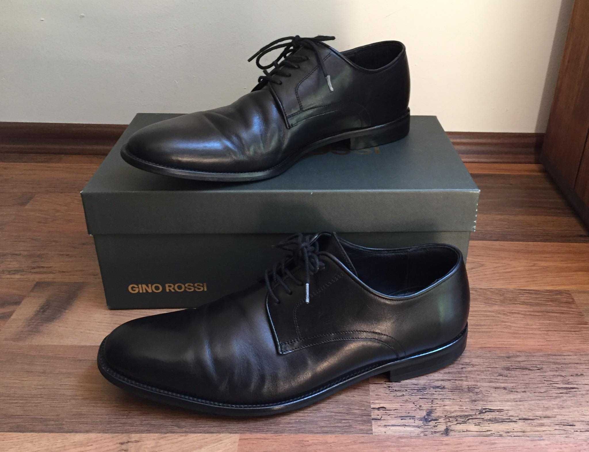 Gino Rossi eleganckie czarne buty męskie roz.43
