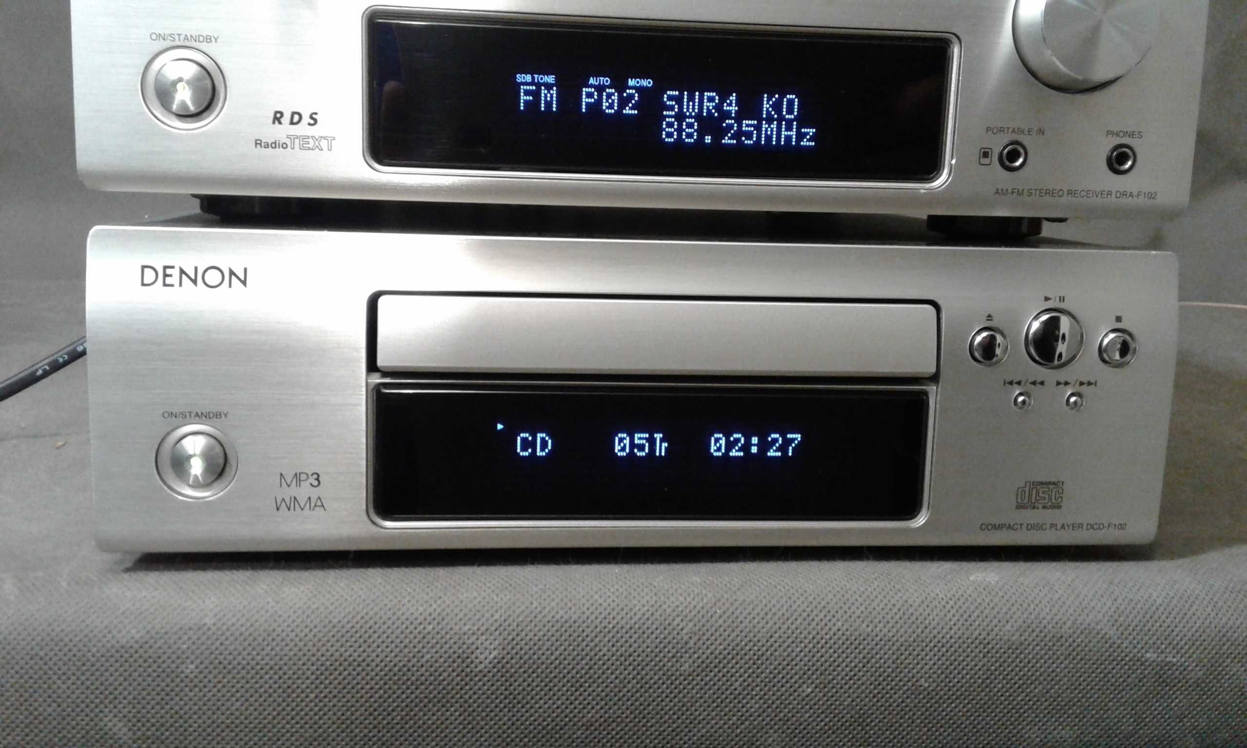 DENON DRA-F102,zestaw stereo,pilot