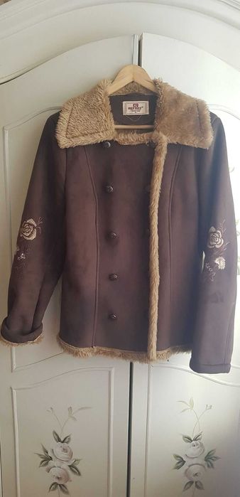 Kożuch Ramoneska damski haft R.38 M