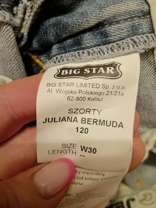 Big star Krótkie spodenki szorty Juliana bermuda 120 W30


Jeansowe k