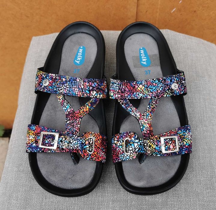 37 р. кожаные шлепанцы вьетнамки босоножки Wolky O Connor