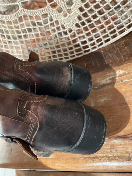 Męskie buty motocyklowe kowbojki skóra naturalna vintage rozmiar 43