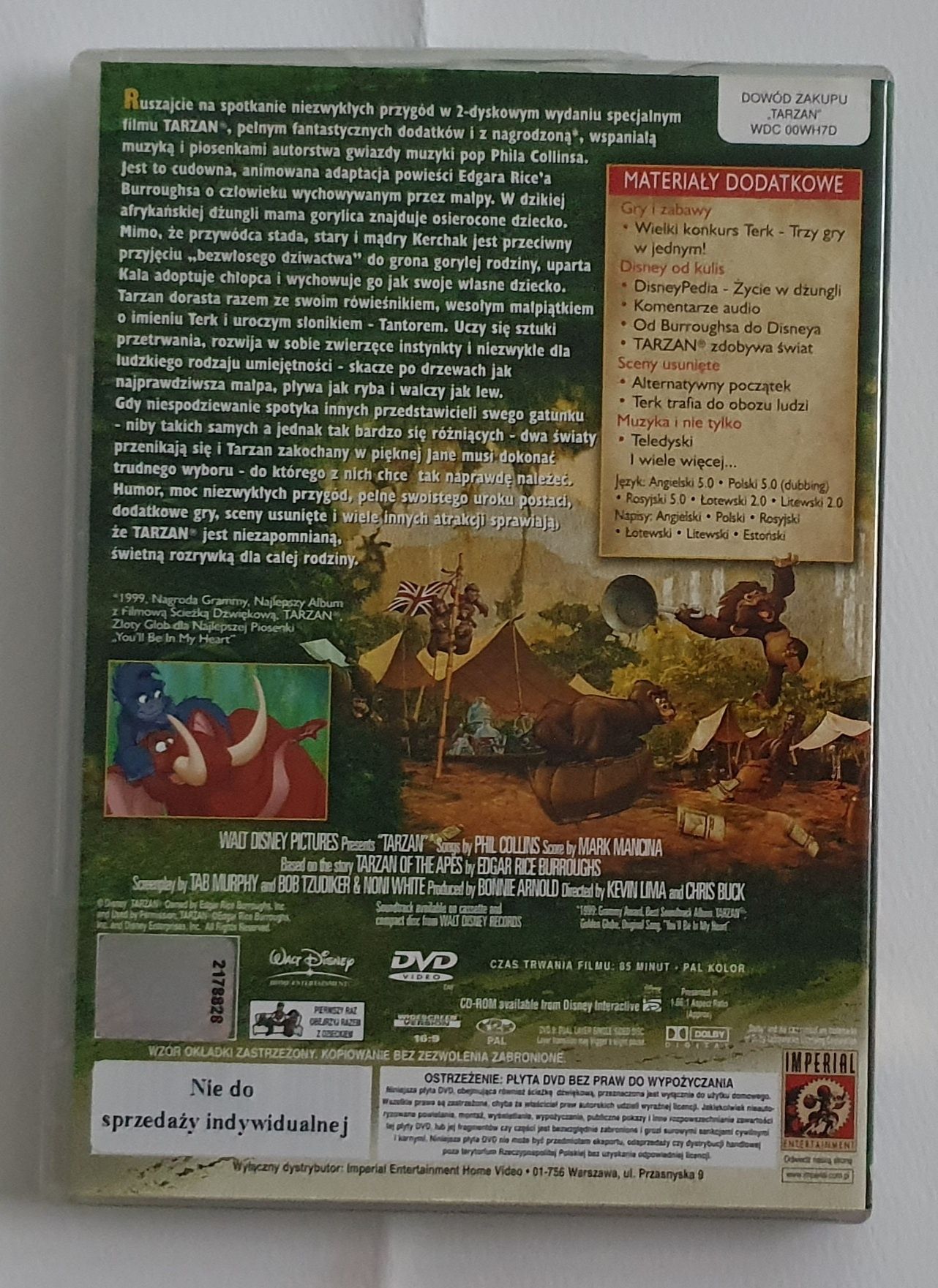 "Tarzan" 2x DVD edycja specjalna dwupłytowa dubbing I napisy PL