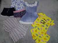 7 częściowy zestaw ubrań dla dziewczynki na lato r 134-140 stan bdb