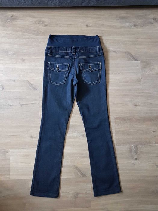 Granatowe bawełniane jeansy ciążowe H&M MAMA roz. 36