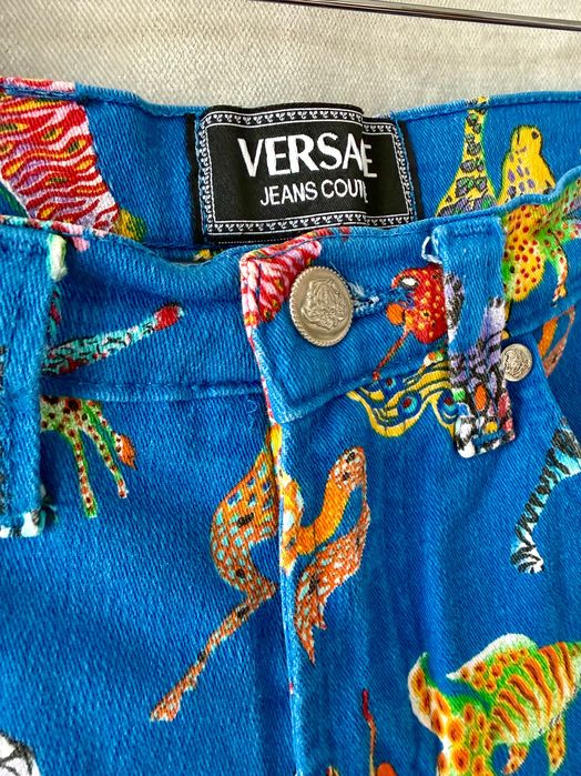 #Versace, Spodnie, Jeans, Couture, Kolor, Print, Rozmiar M