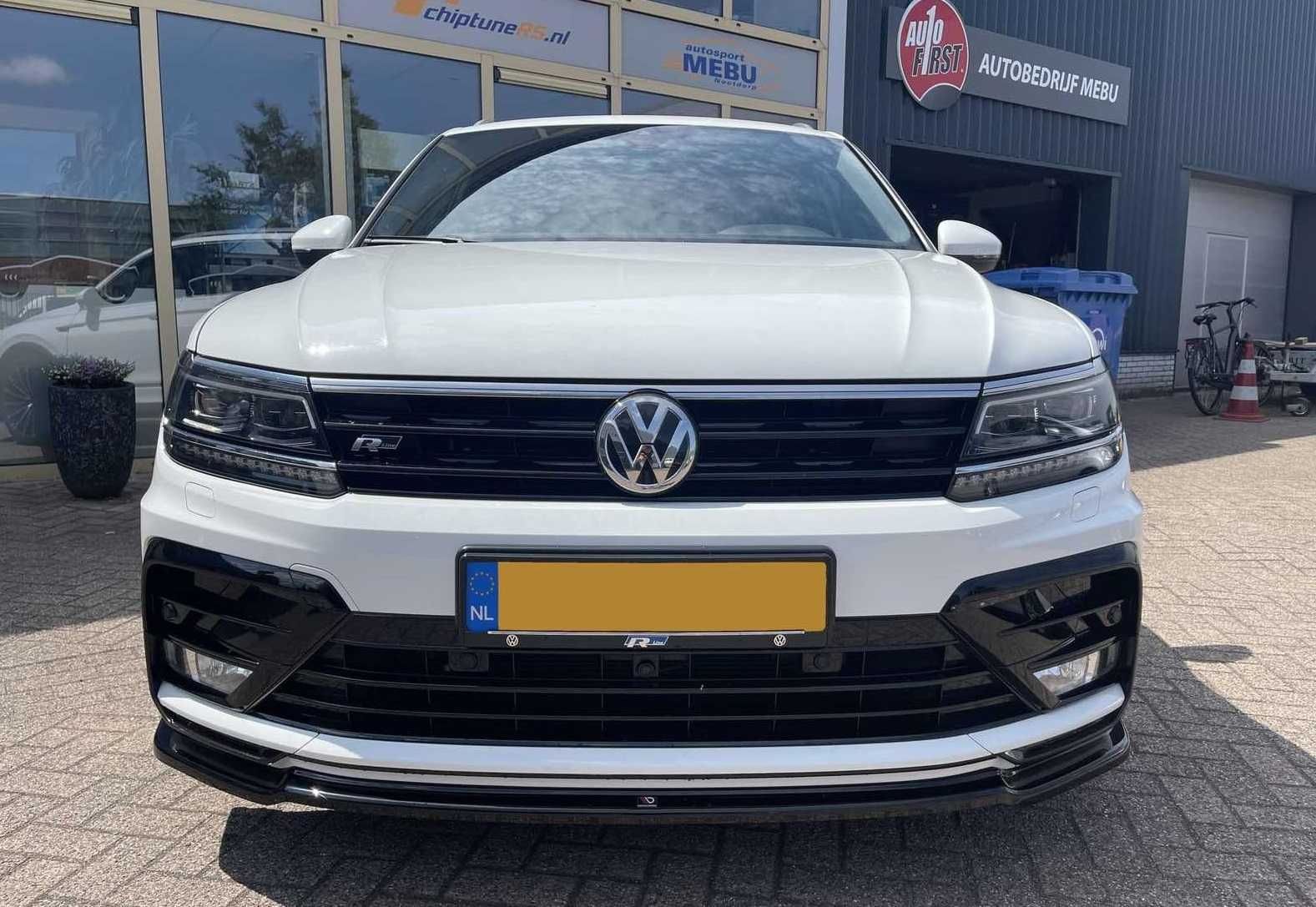 Сплиттер VW Tiguan R-line (16-20) тюнинг обвес губа юбка