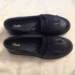 Buty clarks czarne skórzane mokasyny półbuty